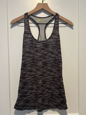 Women’s Black Space-Dye Racerback Tank Top.
Size S